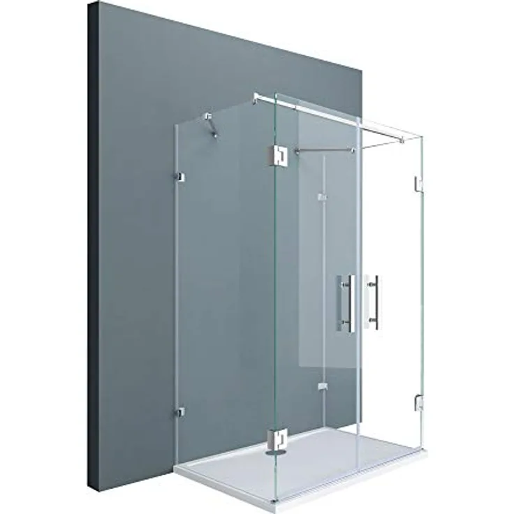 Sogood U-Form Duschkabine Ravenna40 80x90x195cm Duschabtrennung 8mm ESG-Sicherheitsglas Klarglas inkl. beidseitiger Easy-Clean-Beschichtung