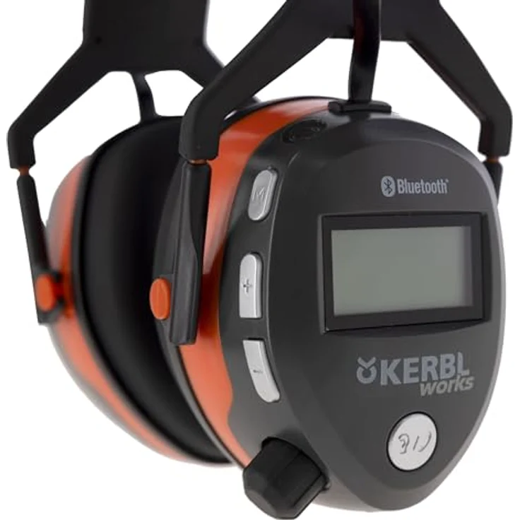 Kerbl Kapselgehörschutz Multimedia Gehörschützer mit Radio- und Bluetooth-Funktion, 29 dB Dämmwert, schwarz/orange – Bild 3