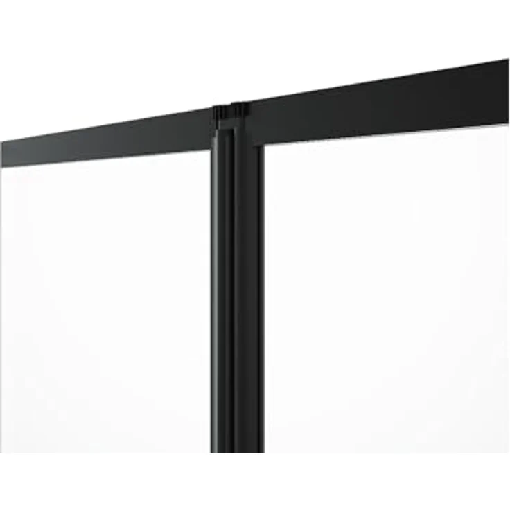 Vente-unique Duschtrennwand Badewanne klappbar, Atelierstil, mattschwarz, 100 x 140 cm, mit Aluminiumrahmen und gehärtetem Glas – Bild 6