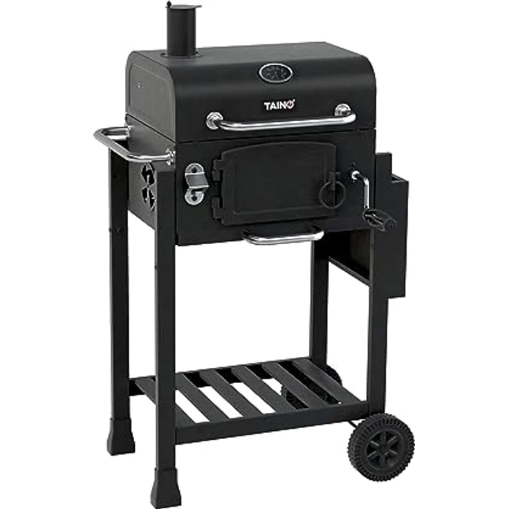 TAINO HERO Set Smoker klein BBQ Grillwagen Holzkohle-Grill Gasgrill Kombi-Grill Grillwagen Abdeckhaube – Bild 4