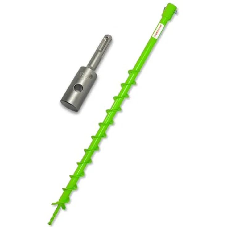 WERHE Erdbohrer-Set Ø40mm, 80cm mit SDS Plus Adapter – Kompatibel mit Standard SDS Plus Bohrmaschinen, ideal für Zaunbau und Gartenarbeit