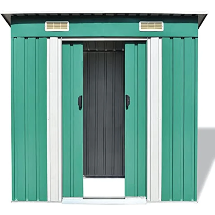 vidaXL Gerätehaus Metall Grün Geräteschuppen Gartenhaus Gartenschuppen Garten – Bild 3