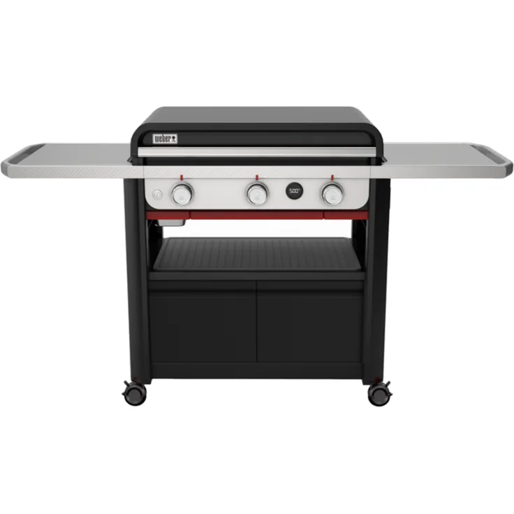 Weber Slate GPD76, Premium Plancha 76cm Gasgrill mit digitaler Temperaturanzeige und porzellanemaillierter Antihaft-Grillfläche