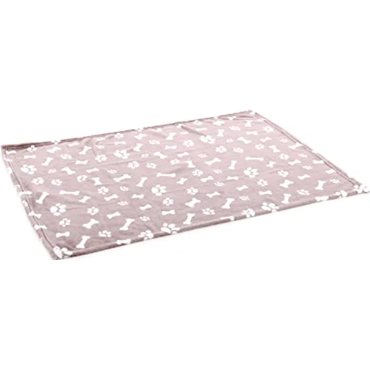Flamingo Decke aus Fleece, Zuma Beige, Knochen/Pfoten, 70 x 100 cm
