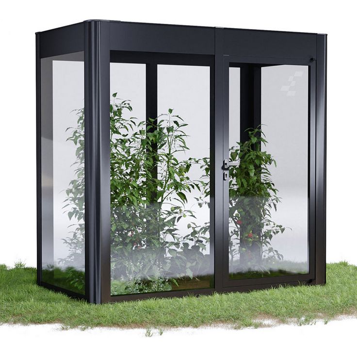 SunElements Gewächshaus 'SunGarden Infinity 2.1' 233 x 128 cm mit 6 mm Acrylglas anthrazit-metallic, lichtdurchflutet und stabil