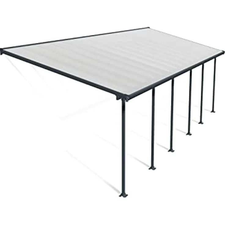 Palram Canopia by Terrassenüberdachung Alu Feria 3X9.15 Polycarbonat Hohlkammerplatten Pergola 915 x 300 cm Grau - Extrem robust und schneelastbeständig – Bild 1
