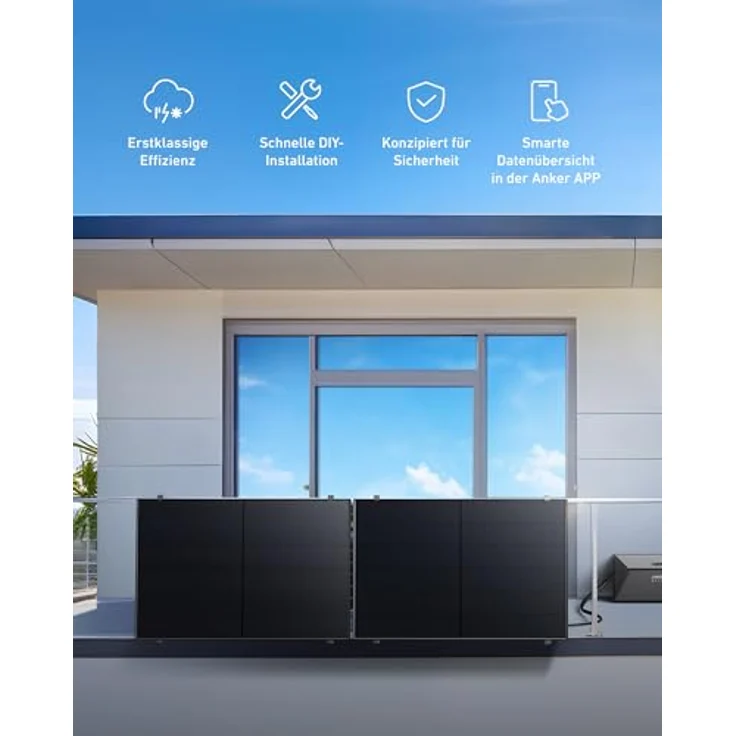 Anker SOLIX Balkonsolarsystem(820W), 23% Effizienz, Glattes schwarzes Design, Gratis OTA Upgrade auf 800W, Mit WLAN – Bild 3