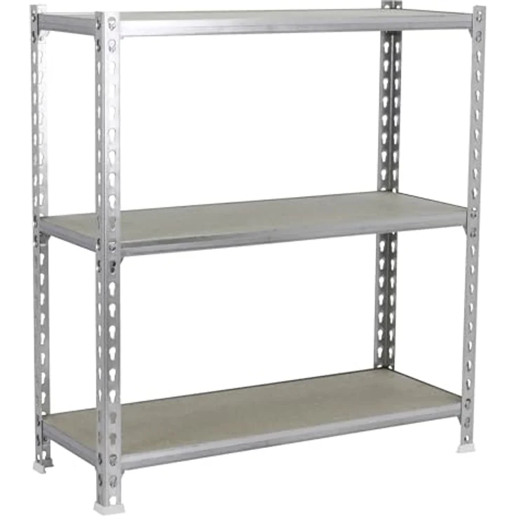 Simonrack Simonclick Metallregal Maderclick SuperPlus, 3 Böden, Traglast 200 kg pro Boden, Steckregal, Silber, H 100 x B 110 x T 30 cm – Bild 1