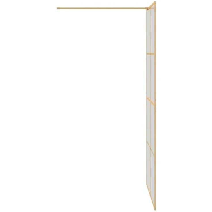 vidaXL Walk-in Duschwand Gold, 100 x 195 cm, gehärtetes Glas mit verstellbarem Rahmen und stabiler Stütze – Bild 8
