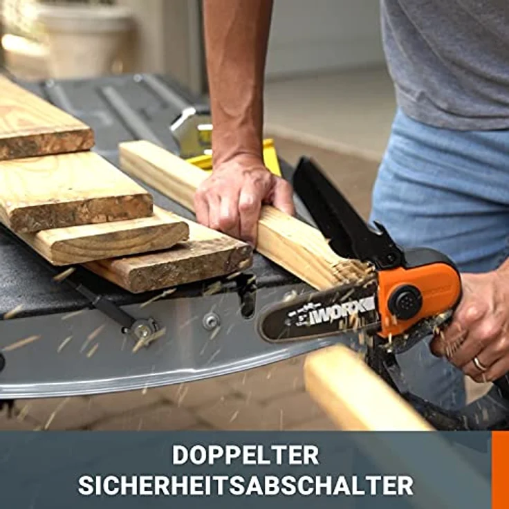WORX Akku-Einhand-Astsäge WG324E.9 20 V PowerShare, 12 cm Schwertlänge – Bild 4