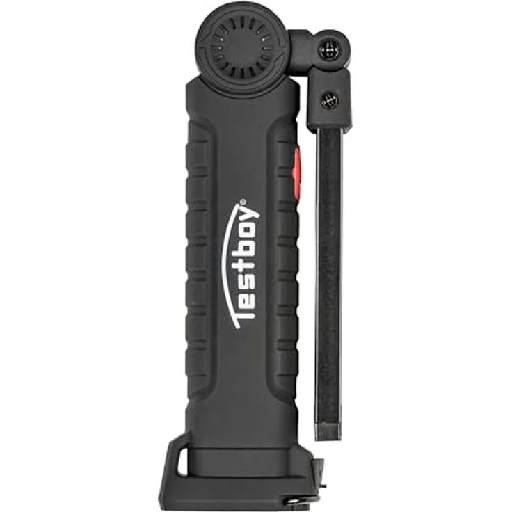 Testboy Light 200, LED-Arbeitsleuchte mit wiederaufladbarem Li-Ion-Akku, schwenkbar bis 270°, 2 Intensitätsstufen, inkl. Magnet & Haltehaken, Schwarz – Bild 4
