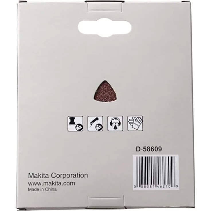 Makita Akku-Multifunktionswerkzeug K100, Deltoid Schleifpapier mit Klettverschluss für Holz und Metall, 93 mm, 10 Stück – Bild 3