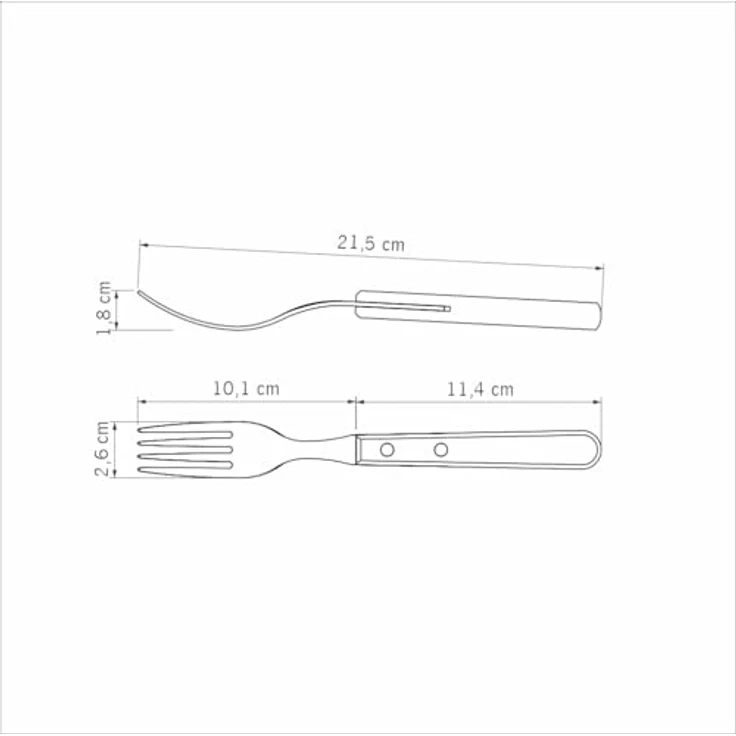 Tramontina Jumbo Steakgabel Set Grillbesteckset Grillwerkzeug, Edelstahl, 6 Stück, braun – Bild 4