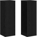 vidaXL Blumenständer, Pflanzenständer Schwarz Eiche, 33x33x100 cm, MDF, mattierte Oberfläche, für Innenräume