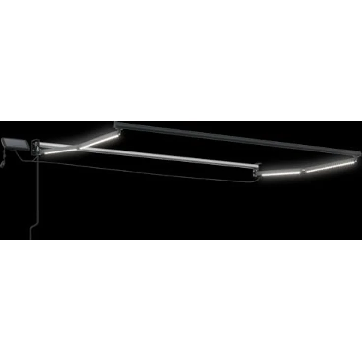 vidaXL Manuelle Gelenkarmmarkise mit LEDs, braun, 3,5 x 2,5 m für Outdoor – Bild 9