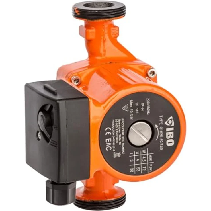 IBO Circulation Pump OHI 25-60/130, Durchlaufpumpe mit 3300 l/h Fördermenge, 6 m Förderhöhe, 93 Watt Leistung, kompakt – Bild 1