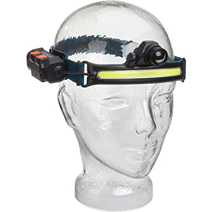 TFA Dostmann Kopflampe LED Lumatic Head, 43.2038.01, wiederaufladbar, superhell, Stirnlampe zum Angeln, Joggen, Handwerken, Camping, spritzwassergeschützt, schwarz – Bild 2