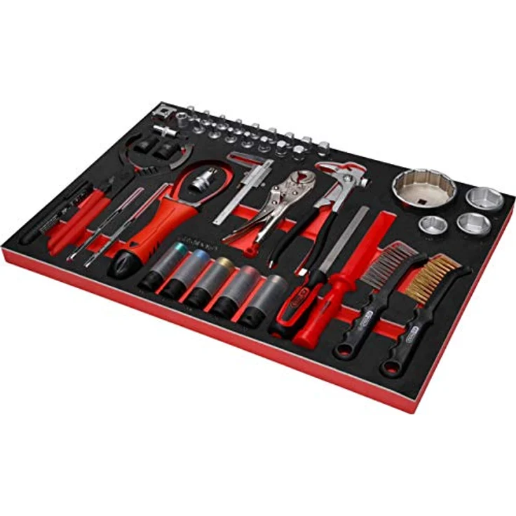 BRILLIANT TOOLS KS TOOLS Öl- / und Reifendienst-Satz, 43-tlg. mit öl- und chemikalienbeständiger Schaumstoffeinlage, feste Anordnung – Bild 2