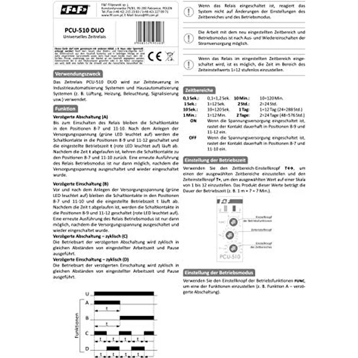 F2 PCU-510 DUO, Multifunktionszeitrelais für Zeitschaltanwendungen, robust und langlebig – Bild 4