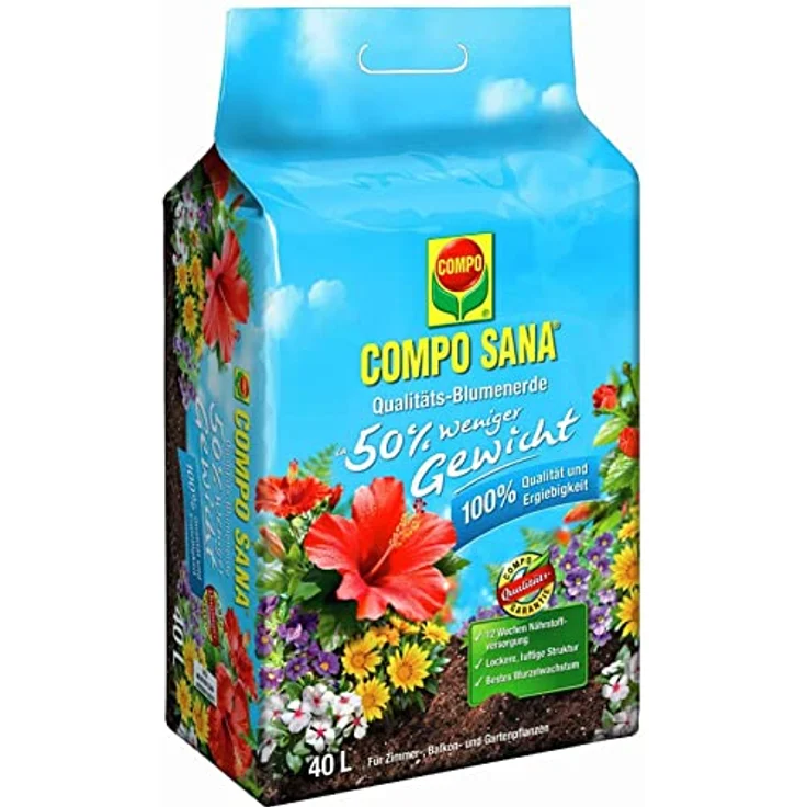 COMPO Sana Qualitäts-Blumenerde (50% weniger Gewicht) 40 Liter – Bild 2