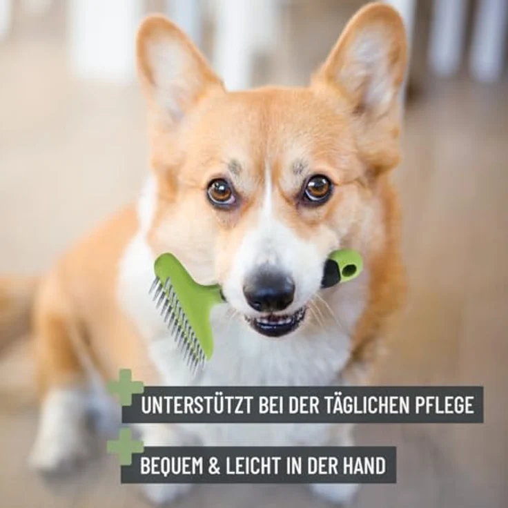 ReaVET Hundekamm, Fellentwirrer, Entfilzer für Langhaar Hunde I Hundestriegel Löst Knoten & Verfilzungen - Glättet & Entwirrt das Deckhaar, Fellpflege, Hundebürste – Bild 5