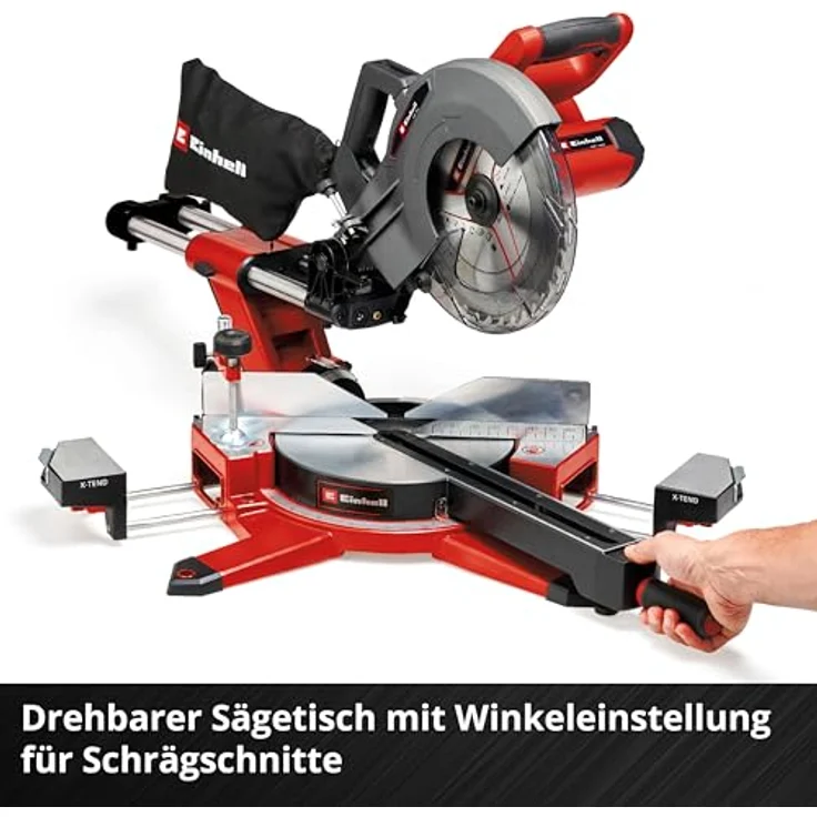 Einhell Kapp- und Gehrungssäge TE-SM 36/10 L Li-Solo, Akku-Zug-Funktion, Laser, LED-Licht – Bild 5
