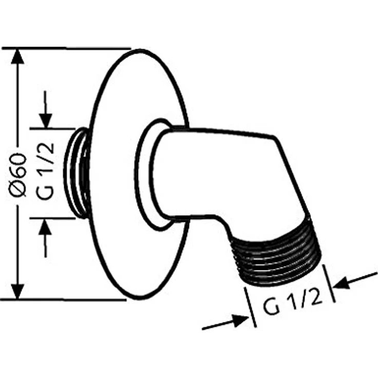 OTTO Wandanschlussbogen Kludi Schlauch-Anschlußbogen mit Rosette chrom DN15 G1/2 - Preisvergleich – Bild 3