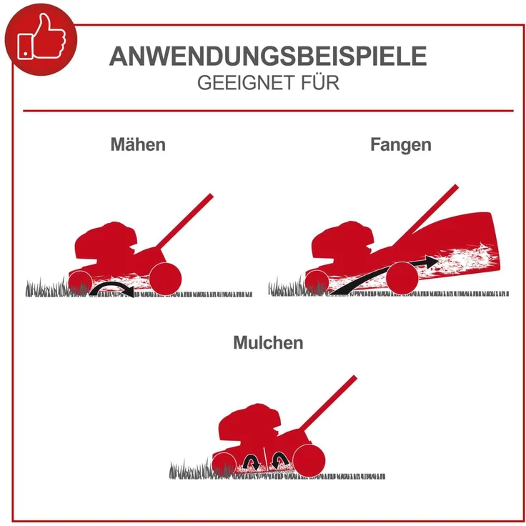 Scheppach MS150-46E Benzin Rasenmäher mit E-Start | 46cm Schnittbreite | Reinigungsfunktion | 55 Liter Fangkorb | Stahlgehäuse | 7-stufige Höhenverstellung | Mulchfunktion | Radantrieb | Seitenauswurf – Bild 10
