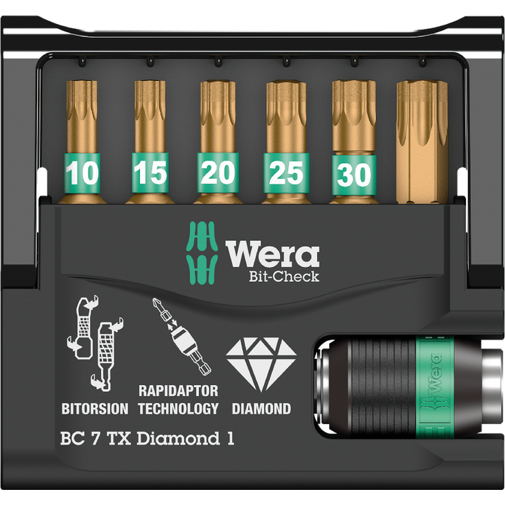 Wera Bit-Sortiment, Bit-Check 7 TX Diamond 1, 7-teilig, 05057415001 - Preisvergleich – Bild 2