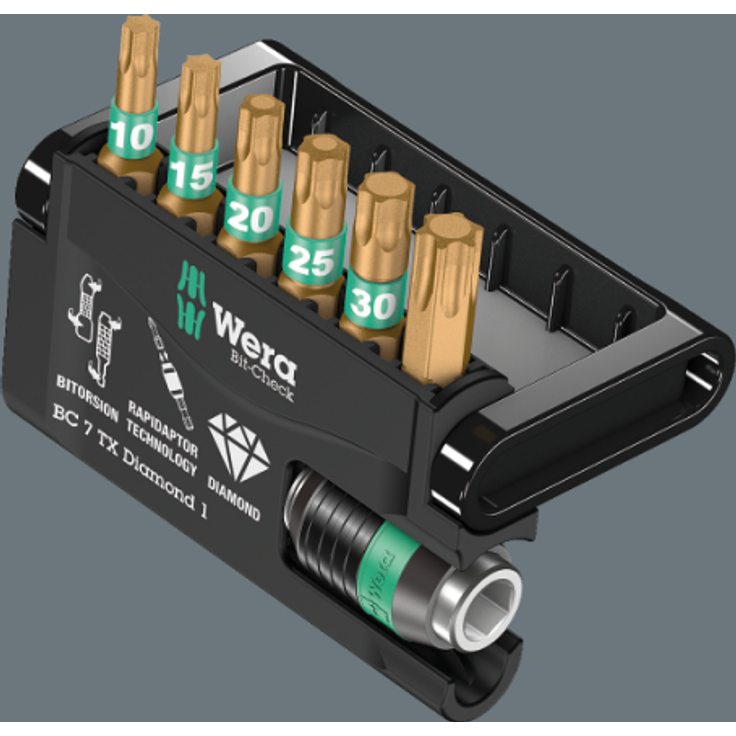 Wera Bit-Sortiment, Bit-Check 7 TX Diamond 1, 7-teilig, 05057415001 - Preisvergleich – Bild 3
