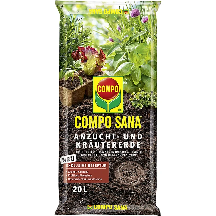 COMPO Sana Anzucht- und Kräutererde 20 Liter – Bild 1