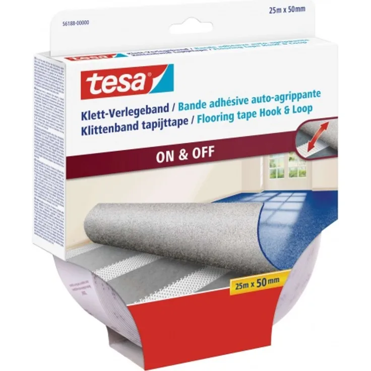Tesa Klett-Verlegeband zum Aufkleben (L x B) 25m x 50mm Weiß 1St.