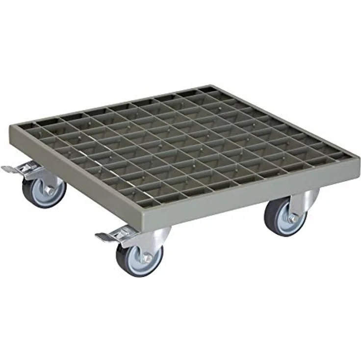Multi Roller MR 7016, 29 x 29 x 9,5 cm, softe Rollen Ø 50 mm, Rollenlager, 2 Bremsen, Gitterrost, Tragkraft 200 kg