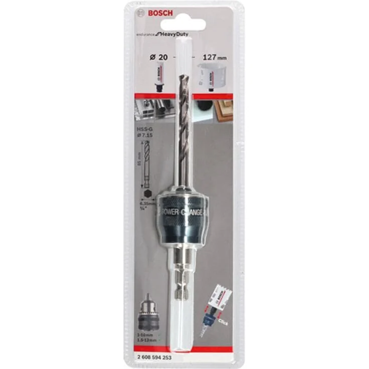 Bosch Professional Power Change Plus Adapter (Aufnahme 3-8?, inkl. Bohrer 7,15 x 105 mm, Zubehör Lochsäge) – Bild 2