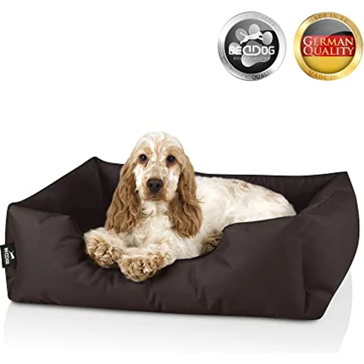 BedDog Hundebett ZARA, Hundekissen mit abziehbarem waschbaren Bezug, Hundekorb, Hundesofa, für kleine Hunde, S, Cordura/Microfaser-Velours, grau – Bild 4