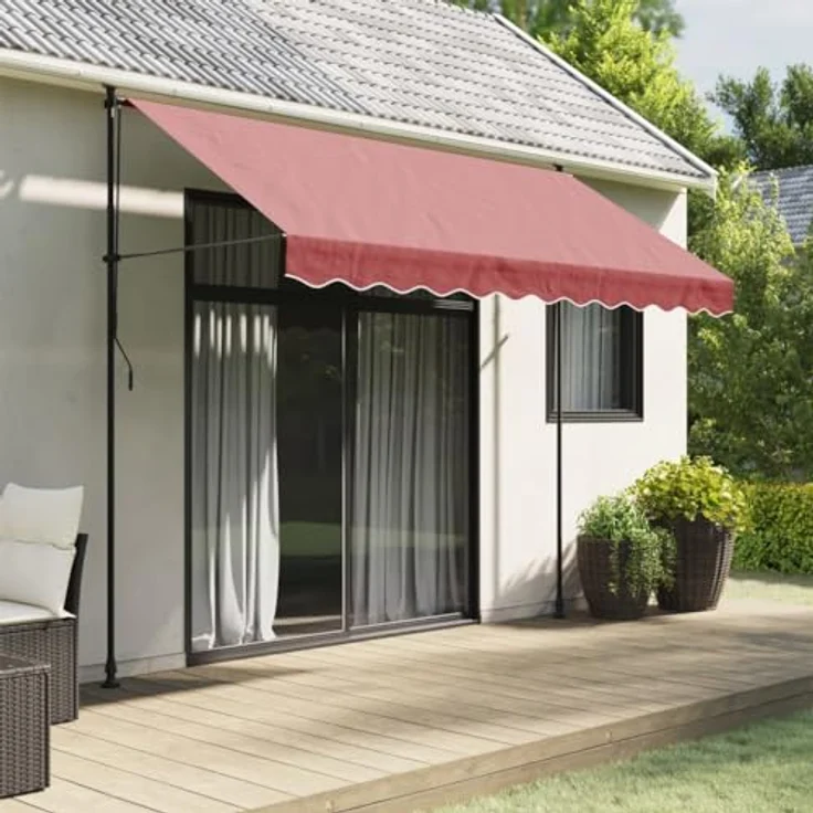 vidaXL Markise Markisenvolant Burgunderrot 3 m, Wasserfest und UV-beständig – Bild 2