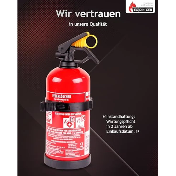 kompakter BC Pulver-Autofeuerlöscher gemäß DIN EN 3-7 (1 kg) - Exdinger – Bild 8
