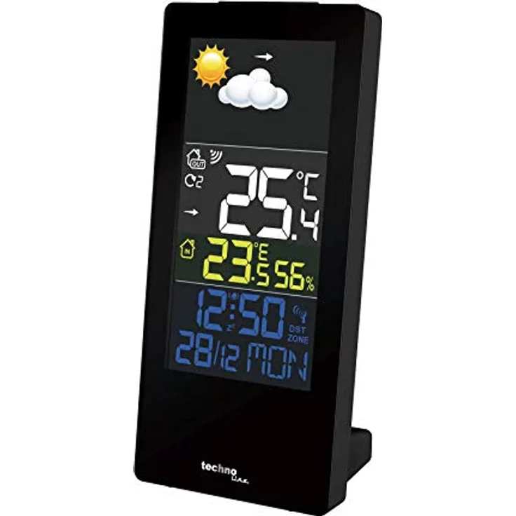 Technoline Wetterstation WS 6446 mit Farbdisplay, Innentemperatur, Außentemperatur, Luftfeuchte,Wettertendenzen, Temperaturtendenzen
