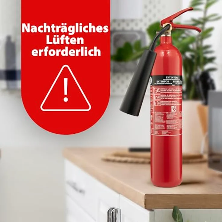 Smartwares Kohlendioxid-CO2-Feuerlöscher (2 kg, Brandklasse 34B, Inklusive Montagehalterung, CB2) – Bild 6