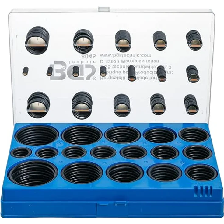 BGS technic Bohrer- und Bitset 8045, robustes Set mit 20 O-Ringen in verschiedenen Größen, säure- und hitzebeständig – Bild 1