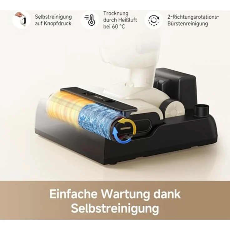 Mova K30 Mix Nass- und Trockensauger, 18.000 Pa Saugkraft, flaches Design, Heißlufttrocknung – Bild 5