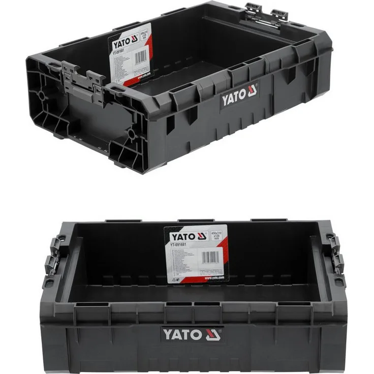 TRIZERATOP Werkzeugkoffer Systemkoffer, offene Werkzeugbox 45x31x12cm, 10l Fassungsvermögen, Polypropylen, verstärkte Konstruktion