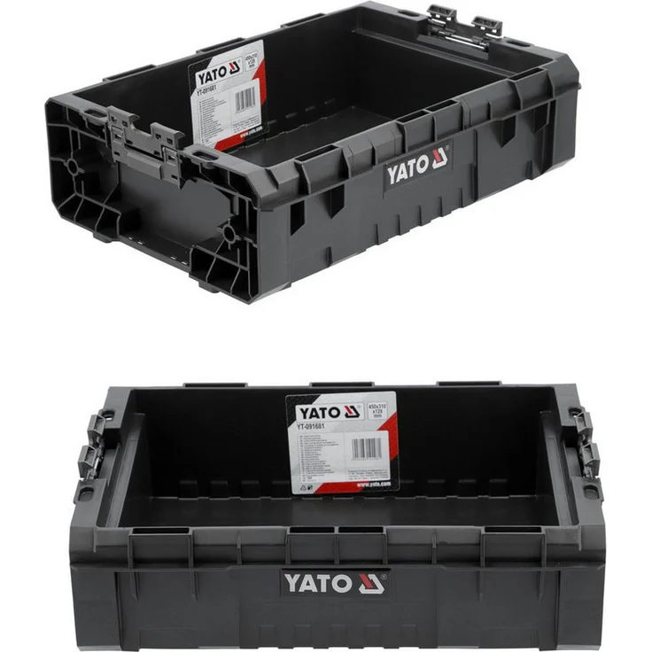 TRIZERATOP Werkzeugkoffer Systemkoffer, offene Werkzeugbox 45x31x12cm, 10l Fassungsvermögen, Polypropylen, verstärkte Konstruktion