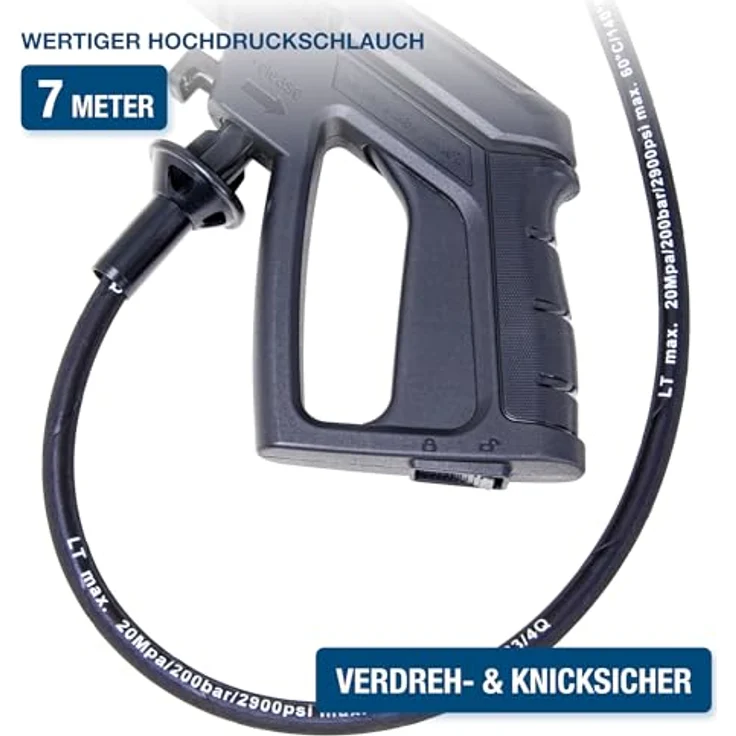 HYUNDAI Elektro-Hochdruckreiniger HPW1800CE, 1800W, 140bar, 420 l/h, mit Schlauchtrommel, blau – Bild 9
