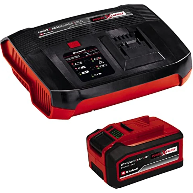 Original Einhell Starter Kit 4-6 Ah Akku und Boostcharger Power X-Change (Li-Ion, 18 V, 60 min Ladezeit, passend für alle Power X-Change Geräte) – Bild 1