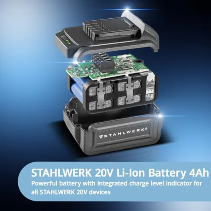 STAHLWERK Akku-Drehschlagschrauber ADS-880 ST, 20 Volt-System mit 880 Nm, Brushless-Technologie, inkl. 4 Schonnüsse 17-22 mm, Akku und Ladegerät – Bild 5