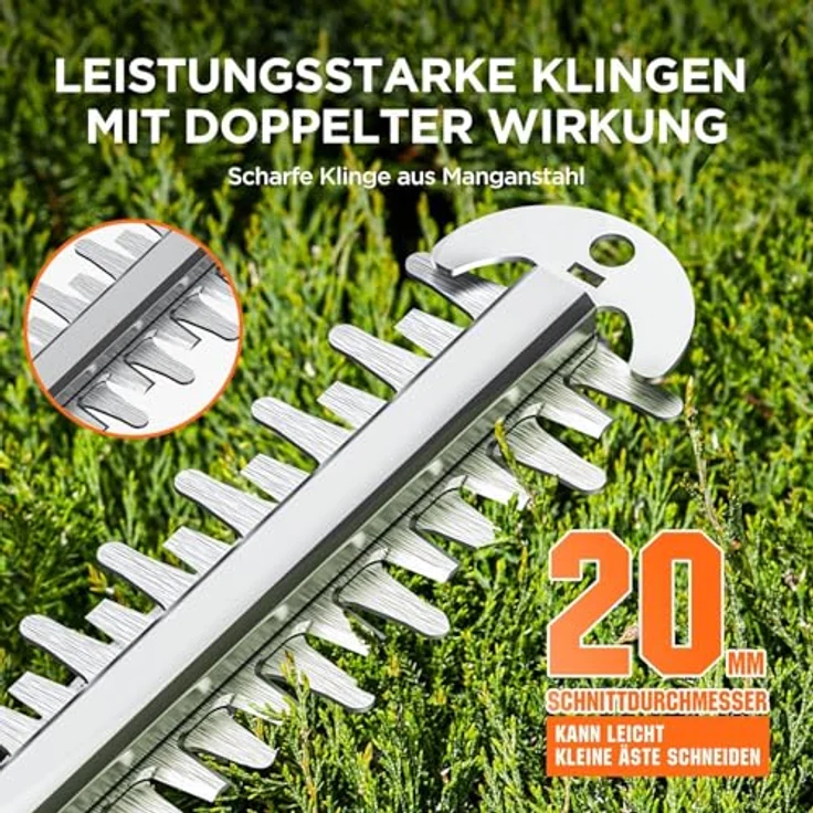 Litheli U20 20V/2.0Ah Akku-Heckenschere, 51 cm Schnittlänge, Farbe: Bunt – Bild 5