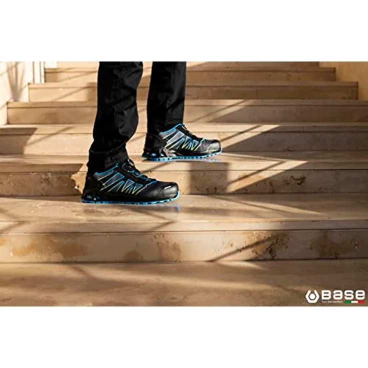 BASE Sicherheitshalbschuh B1007A K-Energy S3 SRC, rutschfest, wasserabweisend, Größe 45, schwarz/blau – Bild 9