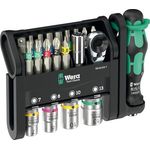 Wera Bohrer- und Bitset 05049000001, 21-teiliges Werkzeugset mit Handhalter, Bithalter und verschiedenen Bits für Kreuzschlitz, TORX® und Innensechskant