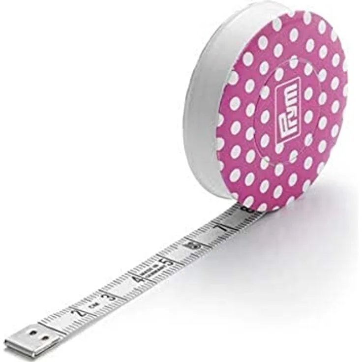 Prym Love Rollmaßband 150 cm, Poly-Fiber-Gewebe, pink/weiß